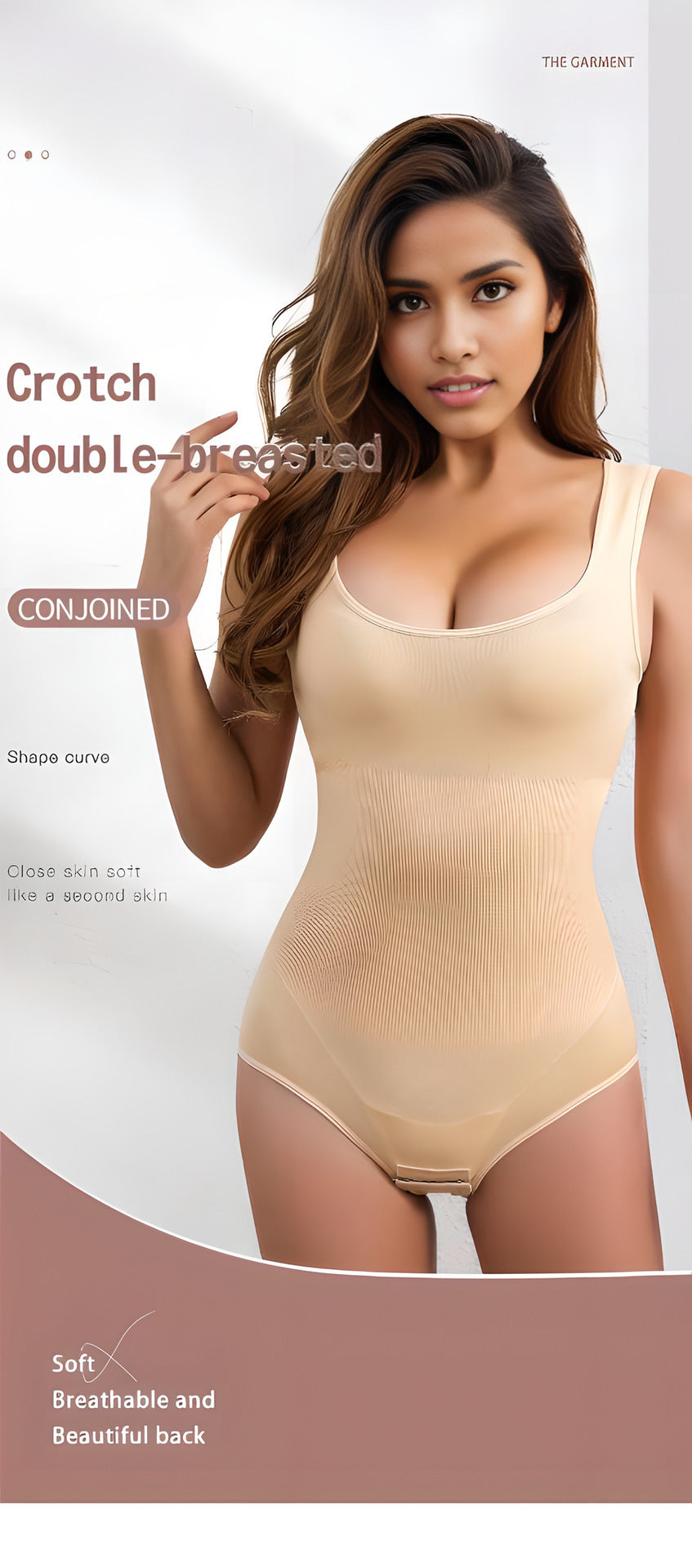 Seamless hip-lifting and tummy-controlling bodysuit