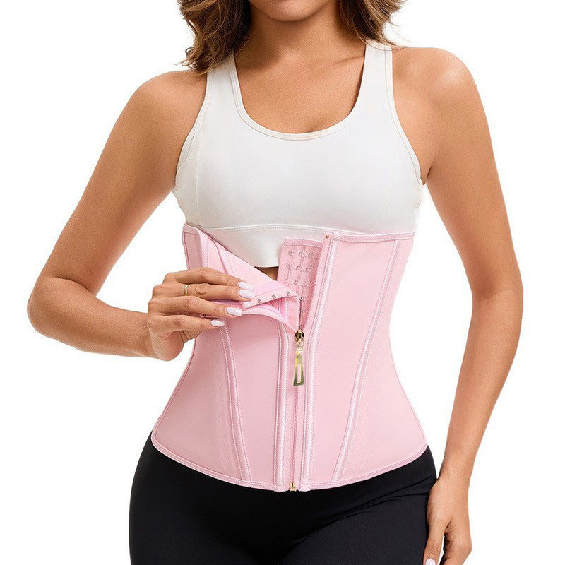 Latex outer zipper waistband
