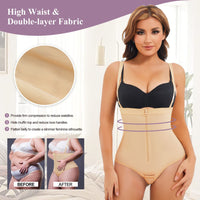 Thumbnail for Zippered double tummy-control briefs with hip lift and open crotch