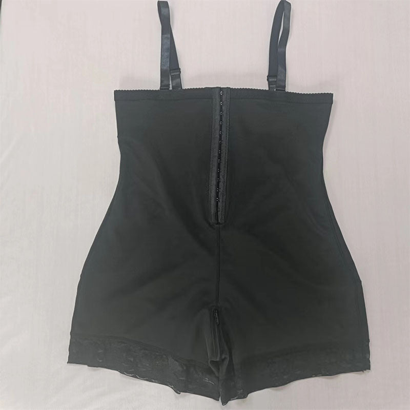 Large-sized body shaping hip lift pants with a zipper