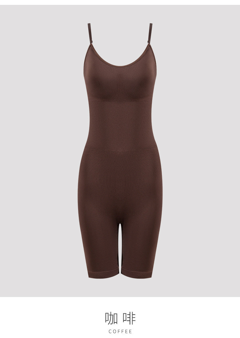Large size seamless body-shaping jumpsuit