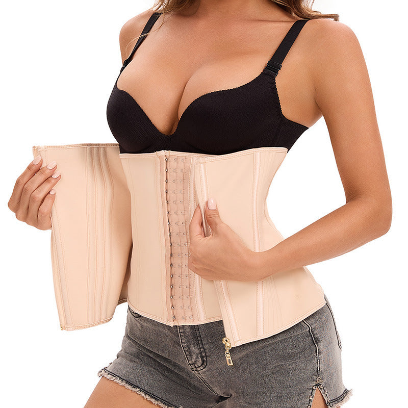 Latex outer zipper waistband