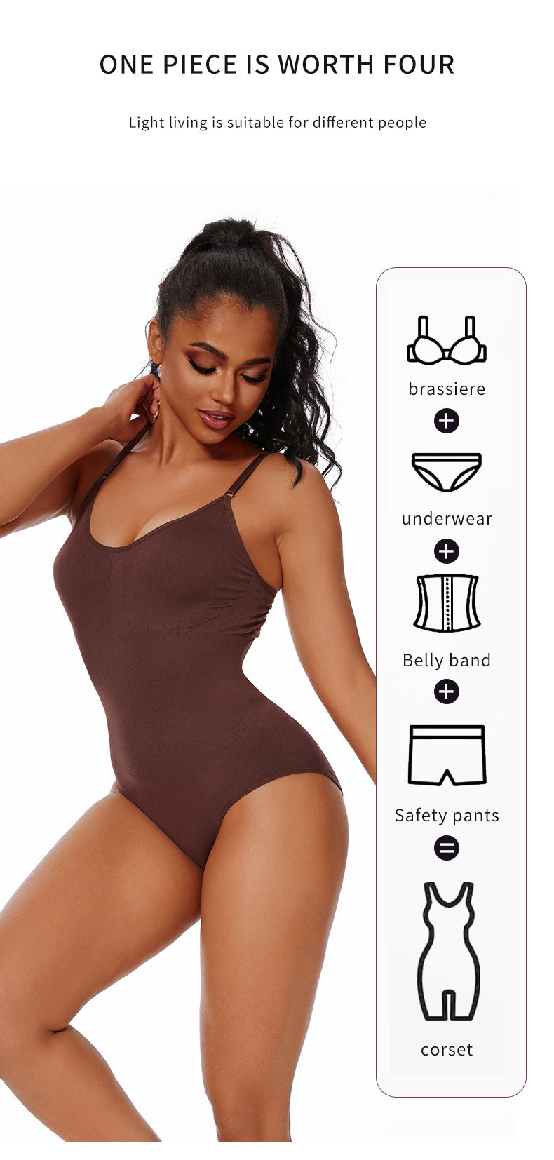 Bust-lifting body-shaping corset briefs