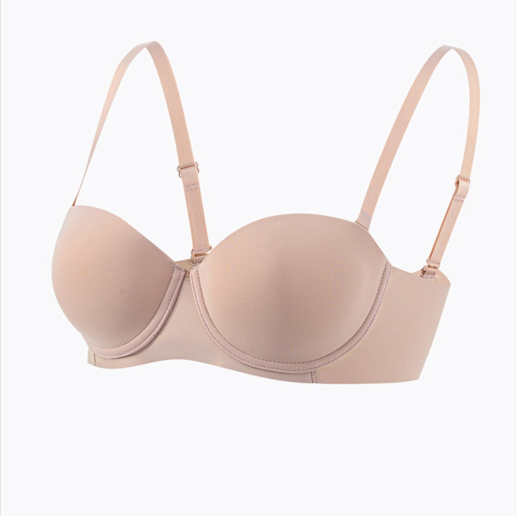 Smooth and seamless half-cup beautiful back bra