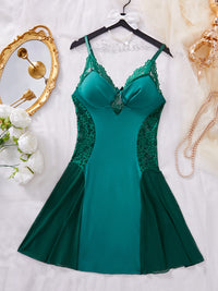 Thumbnail for Slim-fitting lace suspender Christmas suit