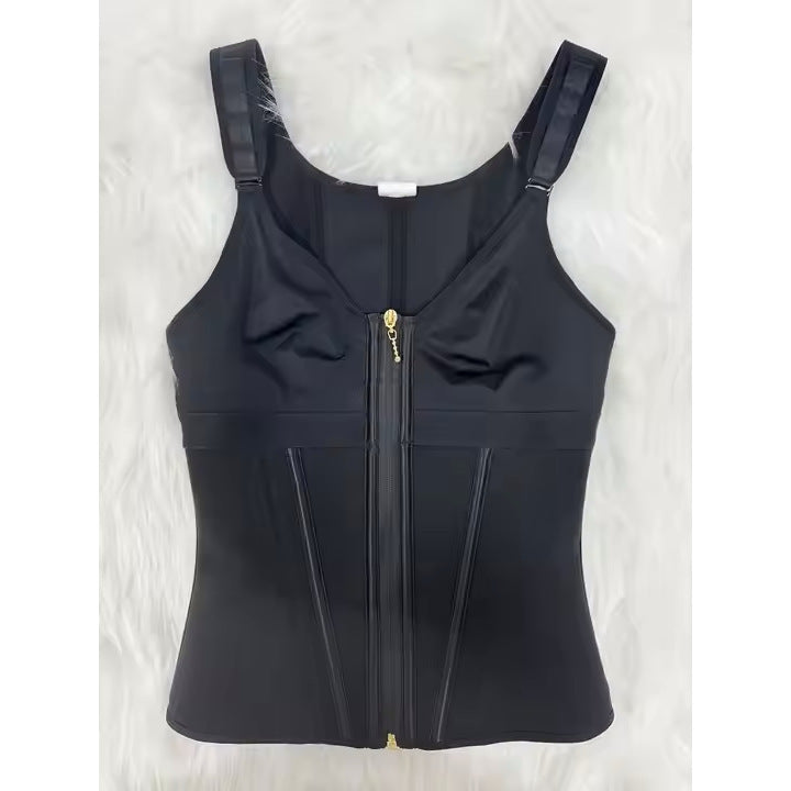 Body shaping vest top with bra