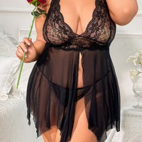 Thumbnail for Faja Luxe Popular plus-size irregular lace dress