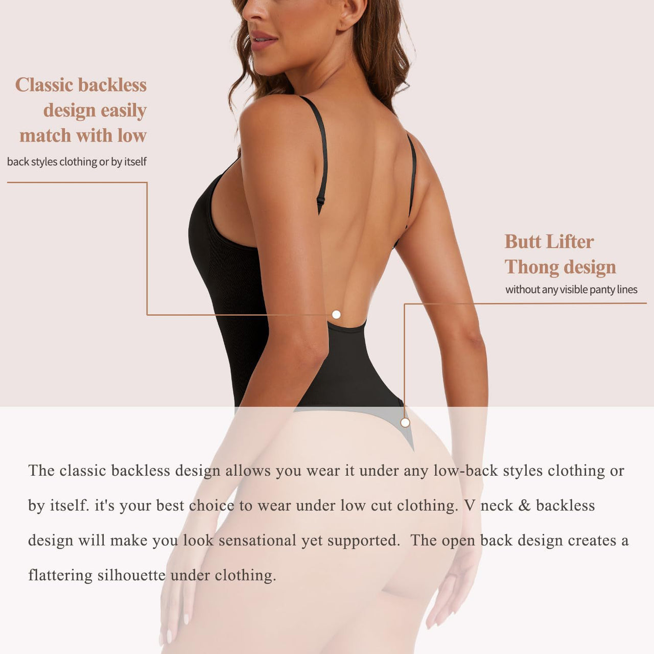 Large size T-string body shaper