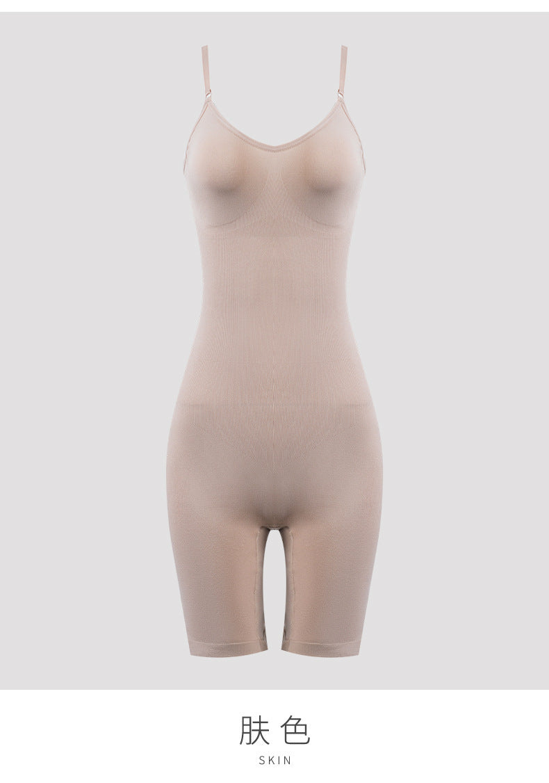 Large size seamless body-shaping jumpsuit
