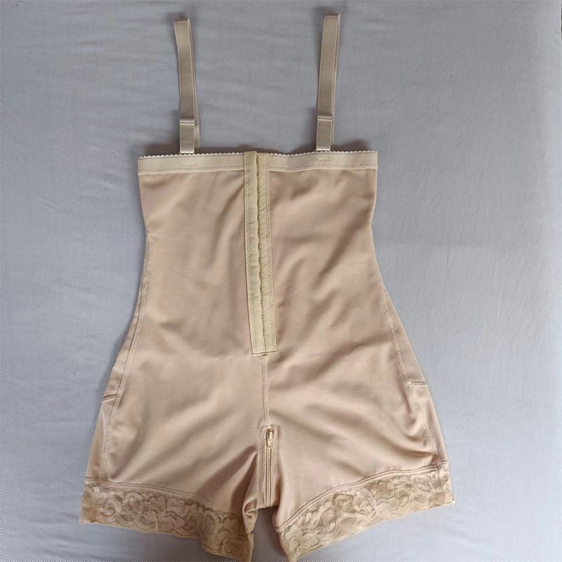 Large-sized body shaping hip lift pants with a zipper