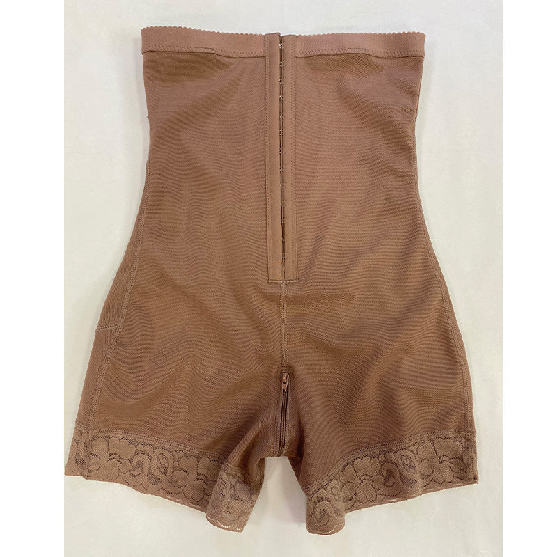 Large-sized body shaping hip lift pants with a zipper