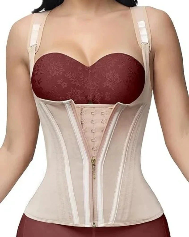 Double-layer steel-boned tight waist shaping top
