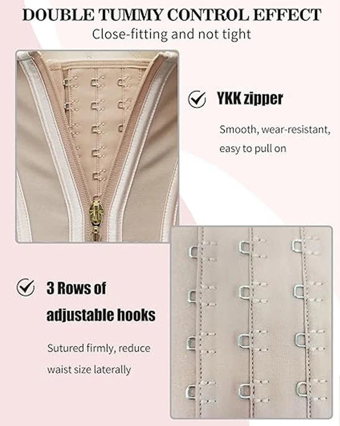 Double-layer steel-boned tight waist shaping top