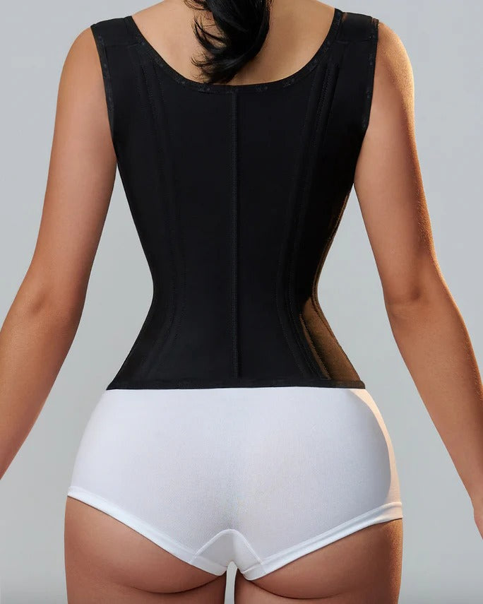 Double-layer steel-boned tight waist shaping top
