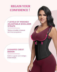 Thumbnail for Double-layer steel-boned tight waist shaping top