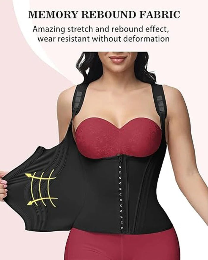 Double-layer steel-boned tight waist shaping top