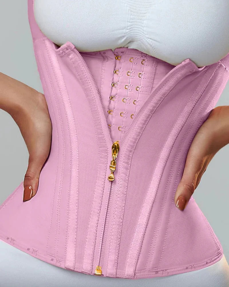 Double-layer steel-boned tight waist shaping top
