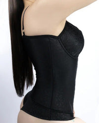 Thumbnail for Seamless Satin 18 Steel Bone Corset Vest Lace Cups Bustier Top