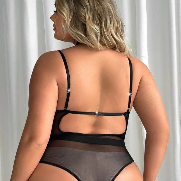 Metal chain sexy bodysuit