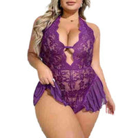 Thumbnail for Lace see-through strap sexy bodysuit