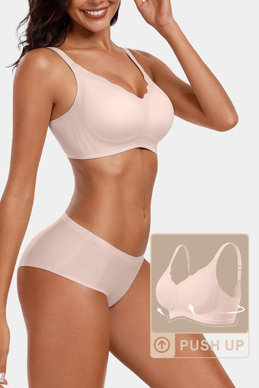 Large size seamless push-up bra