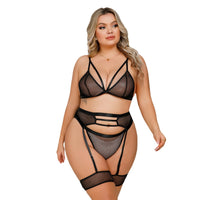 Thumbnail for Large mesh hollow elastic three-piece suit