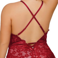 Thumbnail for French lace halterneck crotchless one-piece bra