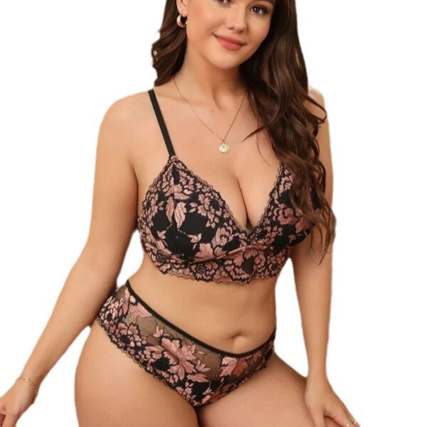 Lace see-through plus size sexy lingerie