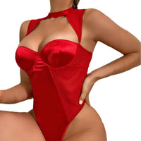 Thumbnail for Leather biker-style sexy bra