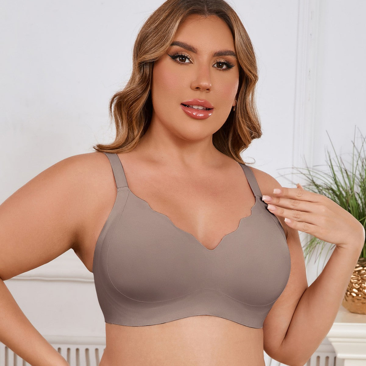 Large size seamless push-up bra