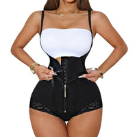 Thumbnail for Lace Front Zipper Open Bust Hip Lift Body Shaper