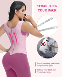 Thumbnail for Double-layer steel-boned tight waist shaping top
