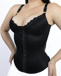 Thumbnail for Seamless Satin 18 Steel Bone Corset Vest Lace Cups Bustier Top